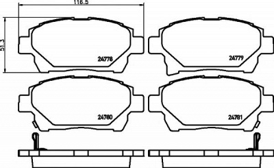 HELLA PAGID 8db355014601 -  Комплект тормозных колодок, дисковый тормоз